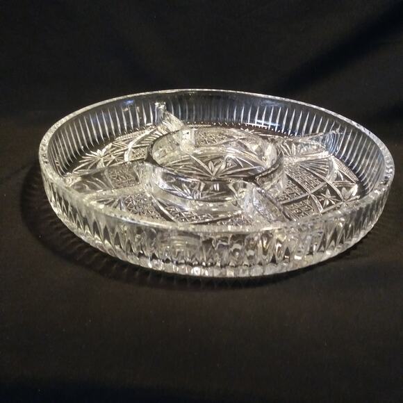 Libbey Serving Platter 9in Round 5 Part Divided Relish Dish in Clarion - Picture 9 of 12